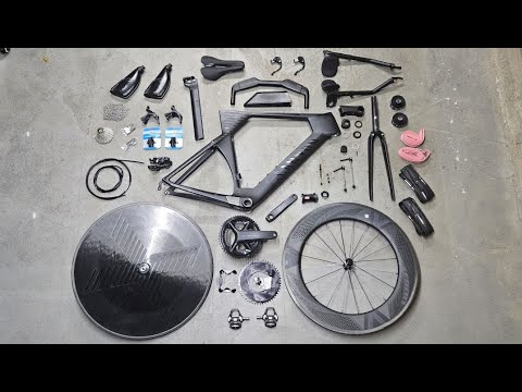 Dream triathlon bike build not for normal people based on Canyon Speedmax, AeronX, Alugear