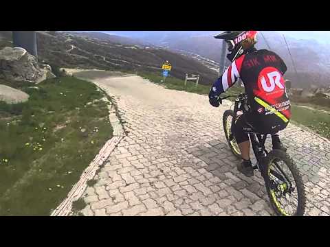 Mick Hannah hucks the Thredbo fireroad gap at the Cannonball MTB Festival