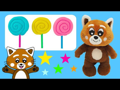 Pukkins gosedjur gör roliga klubbor - Lek och lär dig färger - Lek med oss