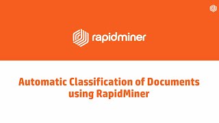 Automatic Classification of Documents using RapidMiner