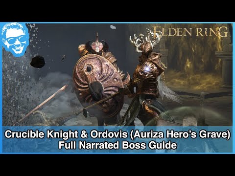 Crucible Knight Duo (Ordovis) (Auriza Hero's Grave) - Full Narrated Boss Guide - Elden Ring 4k HDR