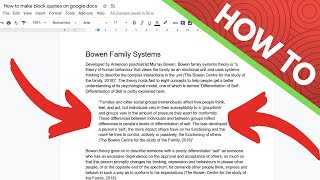 How to make block quotes on google docs