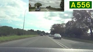 preview picture of video 'A556 - M6 J19 to Northwich (Part 1) - Front View with Rearview Mirror'