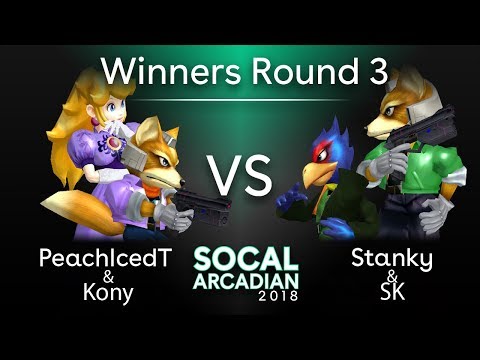 SoCal Arcadian 2018 - Stanky / SK (Green) VS PeachIcedT / Kony (Blue) - SSBM Winners Round 3