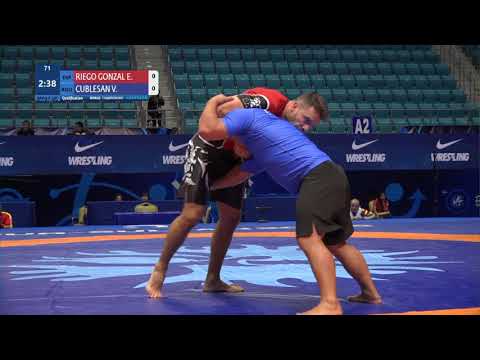 Qual. Men's GP No-Gi - 100 kg: E. RIEGO GONZAL (ESP) v. V. CUBLESAN (ROU)