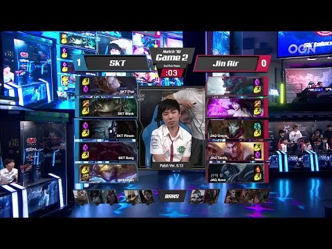 JAG vs SKT Highlights Game 2 LCK Summer Split  2018 W6D4 Jin Air GreenWings vs SK Telecom T1