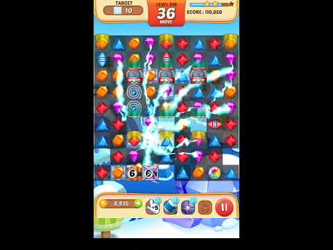 Jewel Match King Level 218 - Walkthrough ( No Booster )