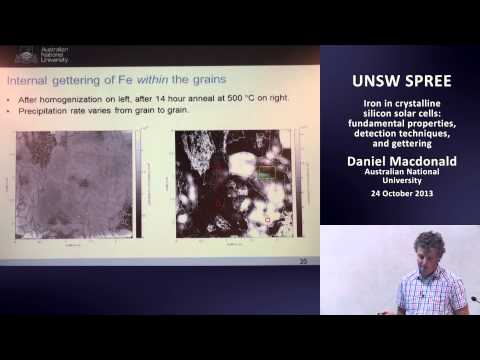 UNSW SPREE 201310-24 Daniel Macdonald - Iron in Crystalline Silicon Solar Cells