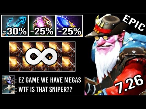 100 MIN MEGA DEFENSE -70% CD Stun Trident Scepter Sniper 7.26 Counter Tinker Support To Carry Dota 2