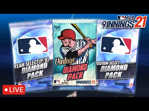 MLB 9 Innings 21 Live - Vintage, Team Select and Position Select Diamond Pack Opening!