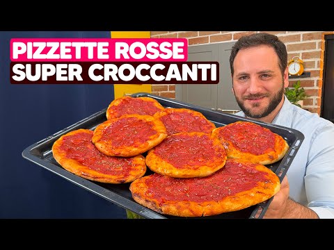 PIZZETTE ROSSE 🍕​😋​  Sottili e croccanti come quelle del forno!