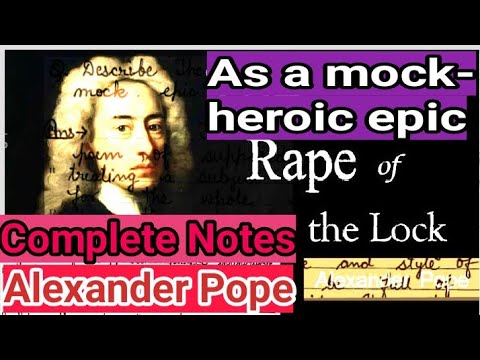#The_Rape_of_the_Lock_as_a_Mock_Heroic_Epic #Alexander_Pope #Augustan_Novel #Mockery #Belinda