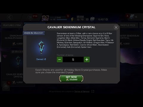 Cavalier Sexennium Crystal x5 #1 .. luck or dud? | [4/12/20] | Marvel Contest Of Champions