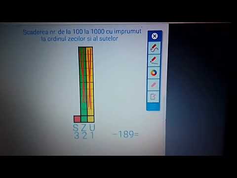 Scaderea numerelor de la 100 la 1000 cu imprumut la ordinul zecilor si al sutelor