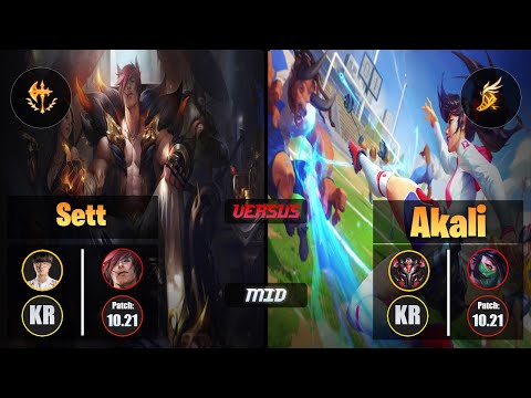 Faker SETT (Mid) [Conqueror] VS AKALI - Grandmaster KR Patch 10.21