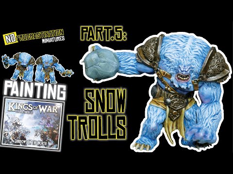 Painting Kings of War: Northern Alliance Snow Trolls. Zenithal undercoat, inks & contrast paint