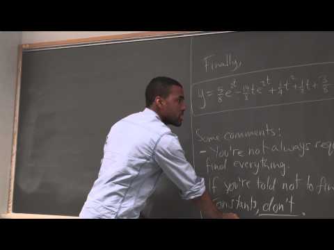 Math 391 Lecture 13 - The conclusion of Undetermined Coefficients and Variation of Parameters