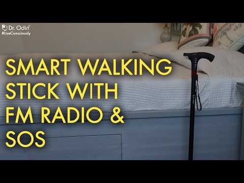 MCP Smart Aluminium Walking Stick With Fm Radio, Siren SOS & Torch  with charger