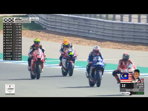 ARRC Round 1 Thailand | SS600 race 2 Final results | andy farid izdihar crash