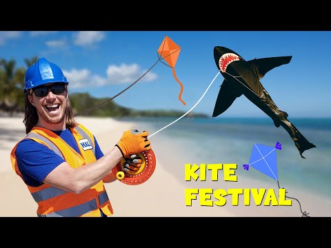 Handyman Hal Explores a Kite Shop | Kite Festival with Big Shark Kite | Fun Videos for Kids
