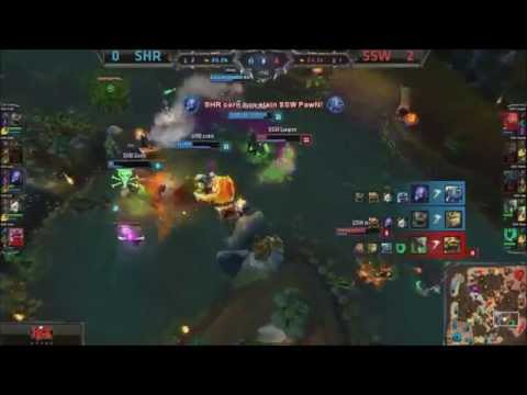 SSW vs SHR mid game team fight (Game 3)