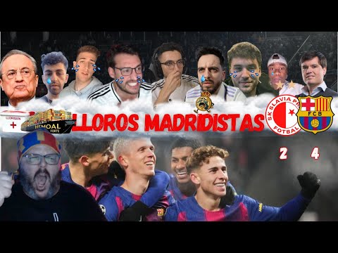 ALL THE BEST CRYING AND REACTIONS FROM MADRID FANS TO SLAVIA PRAGUE 2-4 FC BARCELONA