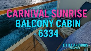 Carnival Sunrise Balcony Cabin Tour - Stateroom 6334 (September 2025) 