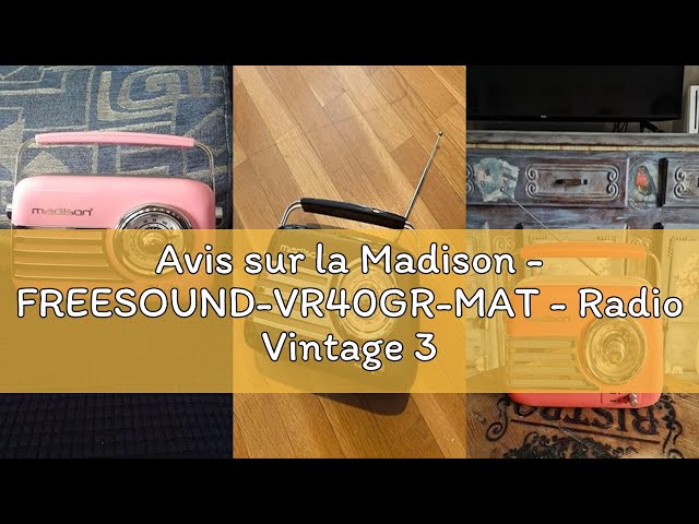 Vídeo relacionado con Madison - FREESOUND-VR40B - Radio a batería larga vintage de 30W con Bluetooth, USB y FM - Negro