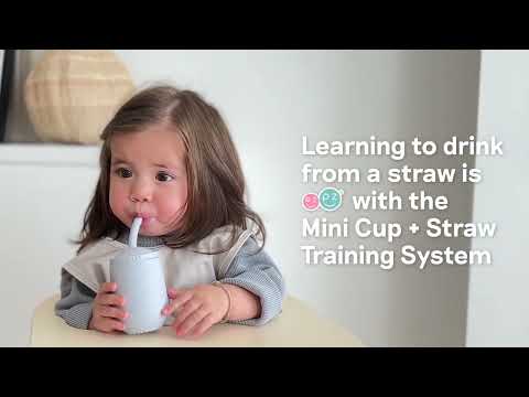 EzPz Mini Cup + Straw Training System for Toddlers - Oat