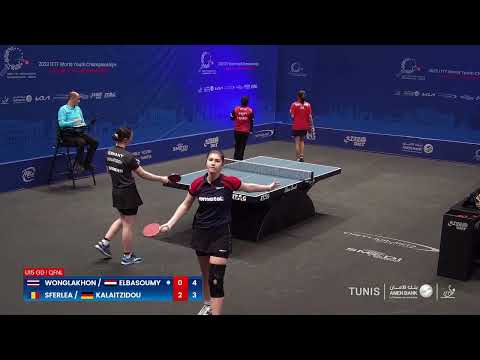 E. Kalaitzidou (GER)/Sferlea (ROU) vs Elbasoumy (EGY)/Wonglakhon (THA) | U15 QF | 2022 ITTF WYC