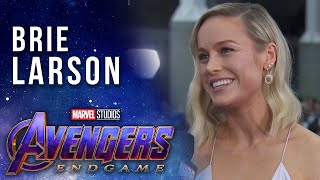Brie Larson talks Captain Marvel joining the team LIVE from the Avengers: Endgame Premiere