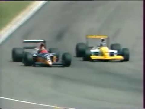 1990 F1 San Marino GP - Paolo Barilla contact with Grouillard while trying to overtake him