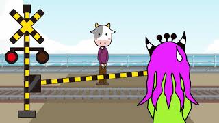 【ふみきりアニメ】 なぞなぞトレイン