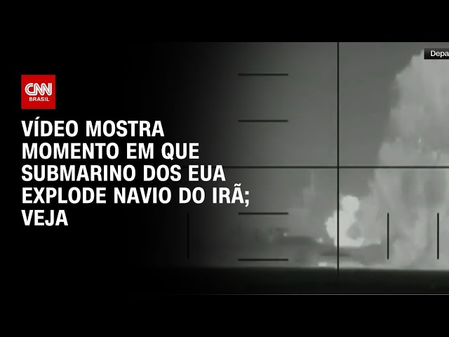 Vídeo mostra momento em que submarino dos EUA explode navio do Irã; veja