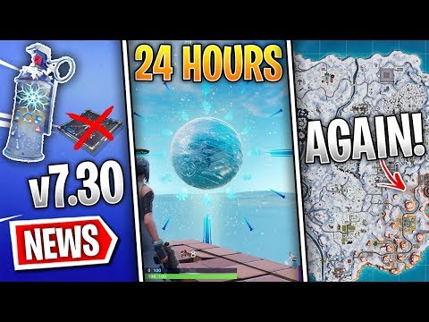 Fortnite Update 7 30 Available Grenade Freezing And All The News - fortnite news chiller grenade ice sphere changed v7 30 snow map