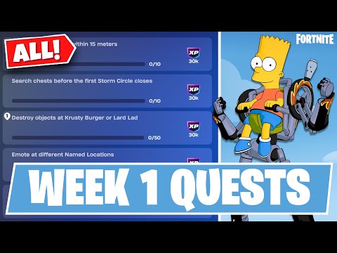 How to *EASILY* Complete All Week 1 Quests | Fortnite x The Simpsons