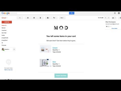 Beautiful Abandoned Cart Emails for Shopify