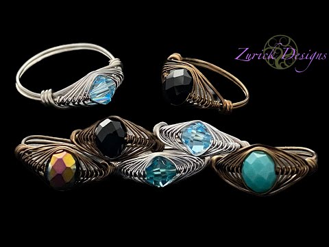 Wire Wrapping Tutorial- Easy Herringbone Weave Wire Beaded Rings- Great For Beginners!