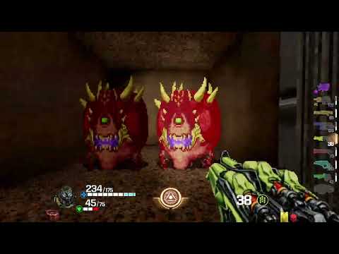 Doom, The Way We Remember It + Quake Champions: Doom Edition - E2M4 [Hard + 100% Kills & Secrets]