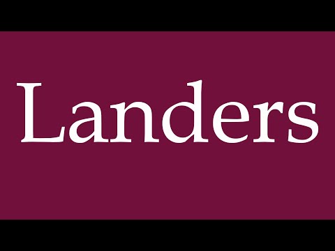 How to Pronounce ''Landers'' Correctly in German