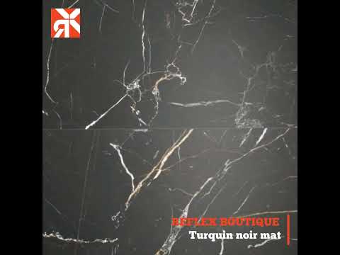 Carrelage sol et mur effet marbre Turquin noir mat