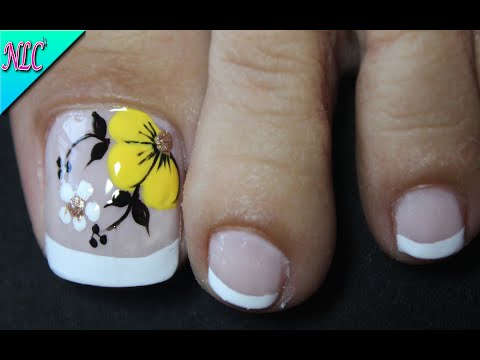 DISEÑO DE UÑAS FLOR Y FRANCÉS FÁCIL DE HACER PARA PRINCIPIANTES – FLOWERS NAIL ART – FRENCH NAIL ART