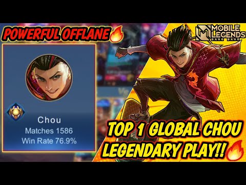 Chou Powerful Offlane!! Top Global 1 Chou Build & Gameplay!! - Chou Legendary Play ~ Mobile Legends