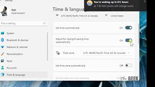 Adjust for daylight saving time automatically is grayed out on Windows 11