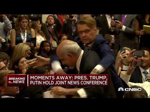 Reporter escorted out of Trump-Putin news conference | Squawk Box Europe