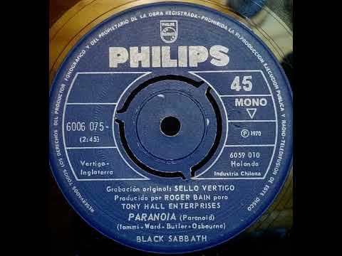 Black Sabbath - Paranoid (Chilean Mono promo single, 1970)
