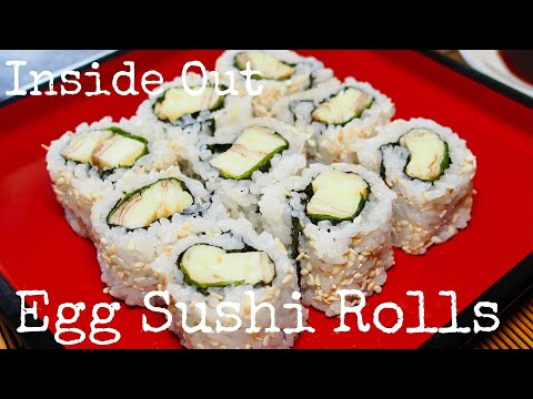 How to Make California Egg Sushi Rolls (Tamago Uramaki) recipe