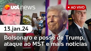 Moraes deve negar ida de Bolsonaro à posse de Trump, diz defesa; Meta x AGU, ataque ao MST| UOL News