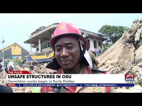 Unsafe structures in Osu: Demolition works begin Korle Klottey | The Pulse (8-6-26)