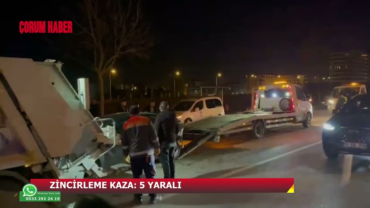 ÇORUM’DA ZİNCİRLEME KAZA: 1’İ ÇOCUK 5 YARALI